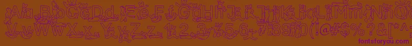 SpDrBy2Db-Schriftart – Violette Schriften auf braunem Hintergrund