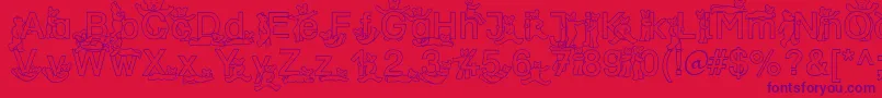 SpDrBy2Db Font – Purple Fonts on Red Background