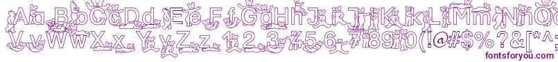 SpDrBy2Db-Schriftart – Violette Schriften auf weißem Hintergrund