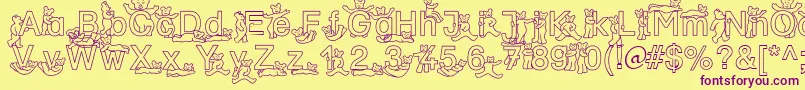 SpDrBy2Db Font – Purple Fonts on Yellow Background