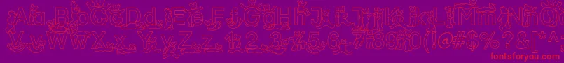 SpDrBy2Db Font – Red Fonts on Purple Background