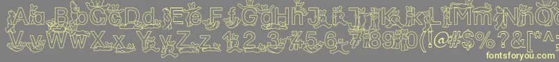 SpDrBy2Db Font – Yellow Fonts on Gray Background