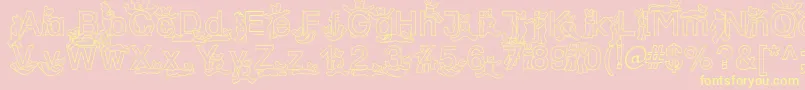 SpDrBy2Db Font – Yellow Fonts on Pink Background
