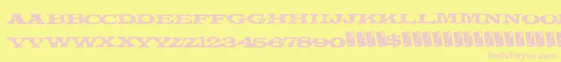 Mysteryforest Font – Pink Fonts on Yellow Background