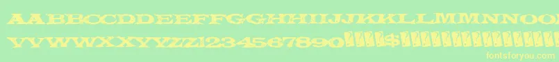 Mysteryforest Font – Yellow Fonts on Green Background