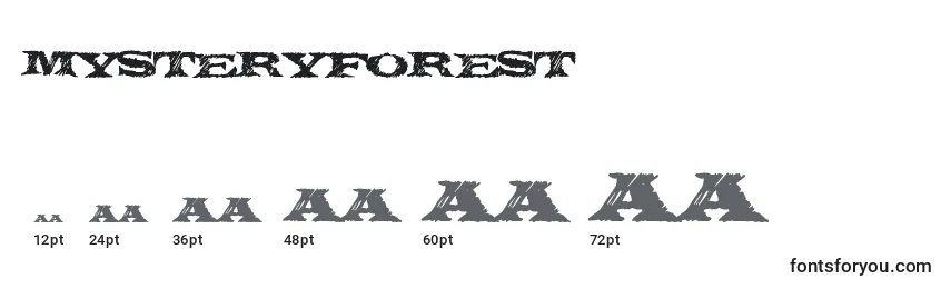 Размеры шрифта Mysteryforest