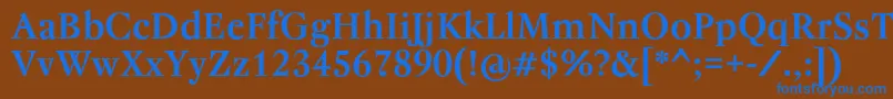 フォントRegentProBold – 茶色の背景に青い文字