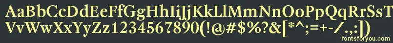 フォントRegentProBold – 黒い背景に黄色の文字