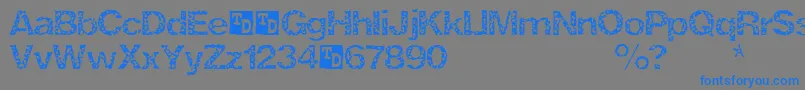 ZrexTrialVersion-Schriftart – Blaue Schriften auf grauem Hintergrund