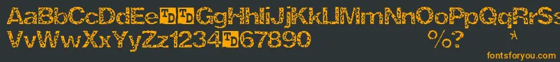 フォントZrexTrialVersion – 黒い背景にオレンジの文字