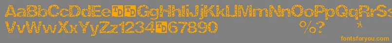 フォントZrexTrialVersion – オレンジの文字は灰色の背景にあります。