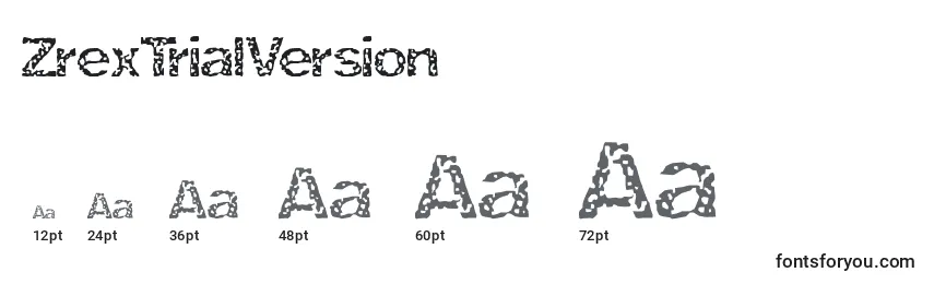 ZrexTrialVersion Font Sizes