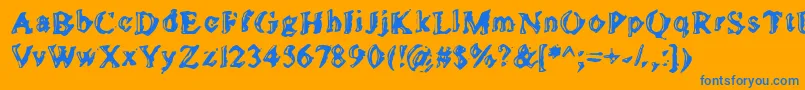 Golds Font – Blue Fonts on Orange Background