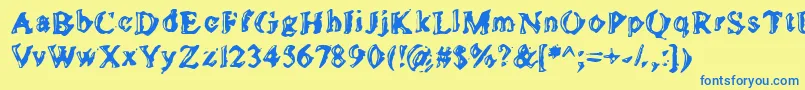 Golds Font – Blue Fonts on Yellow Background