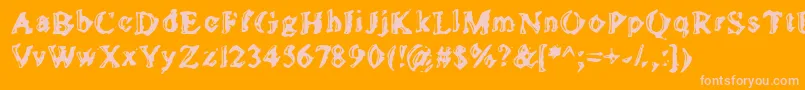 Golds Font – Pink Fonts on Orange Background