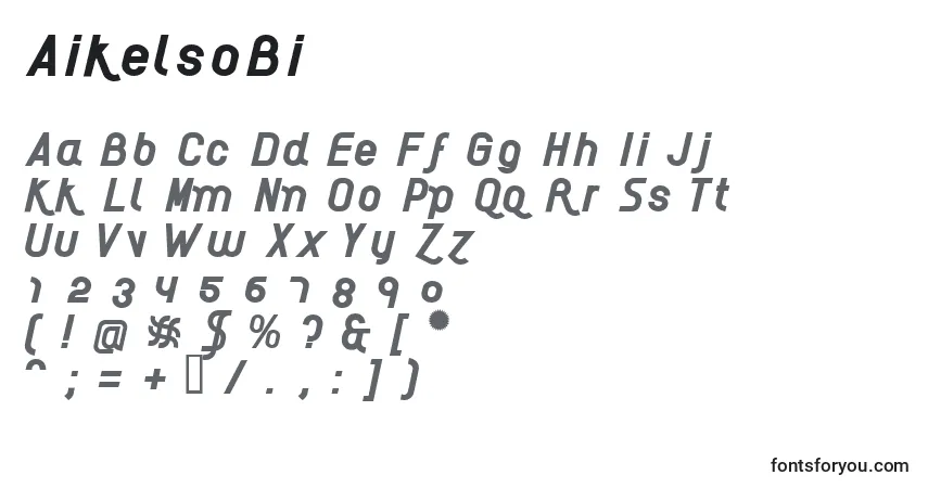 Czcionka AikelsoBi – alfabet, cyfry, specjalne znaki