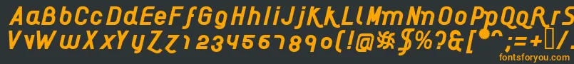 フォントAikelsoBi – 黒い背景にオレンジの文字