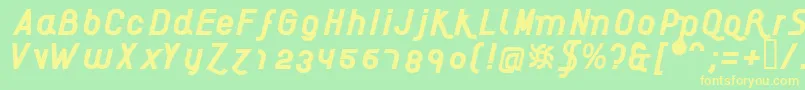 AikelsoBi Font – Yellow Fonts on Green Background