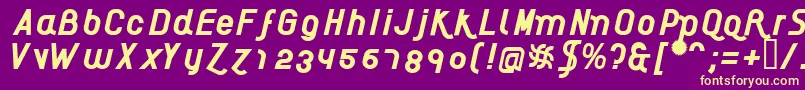 AikelsoBi Font – Yellow Fonts on Purple Background