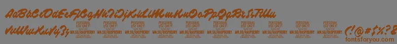 RaspberryscriptPersonalUse Font – Brown Fonts on Gray Background