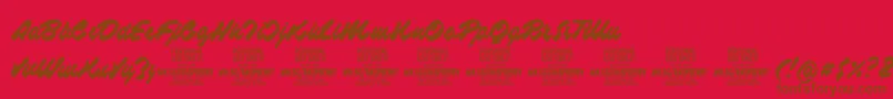 RaspberryscriptPersonalUse Font – Brown Fonts on Red Background