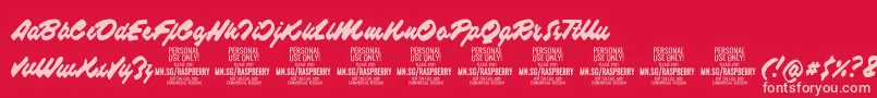 fuente RaspberryscriptPersonalUse – Fuentes Rosadas Sobre Fondo Rojo