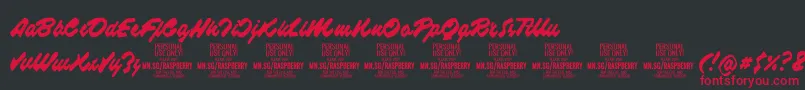 RaspberryscriptPersonalUse-Schriftart – Rote Schriften auf schwarzem Hintergrund