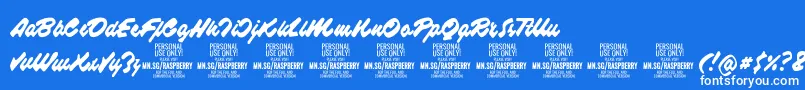 fuente RaspberryscriptPersonalUse – Fuentes Blancas Sobre Fondo Azul