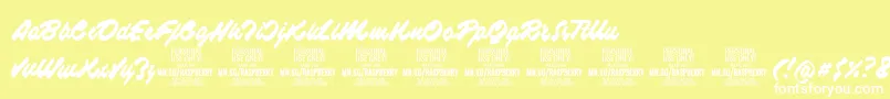 RaspberryscriptPersonalUse Font – White Fonts on Yellow Background