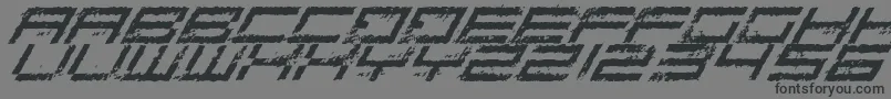 フォントRustingRoboticaItalic – 黒い文字の灰色の背景