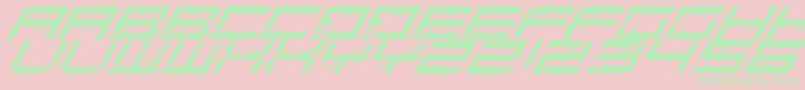 RustingRoboticaItalic-Schriftart – Grüne Schriften auf rosa Hintergrund