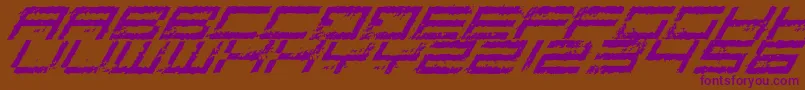 RustingRoboticaItalic Font – Purple Fonts on Brown Background