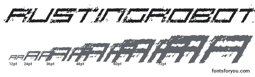 RustingRoboticaItalic Font Sizes