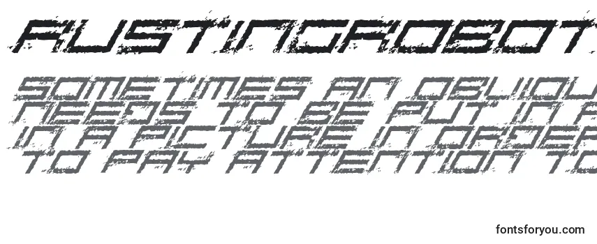 Review of the RustingRoboticaItalic Font
