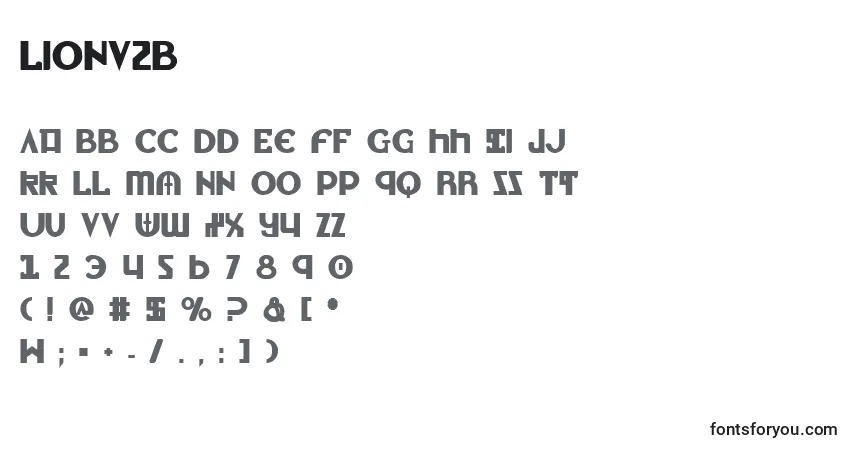 Schriftart Lionv2b – Alphabet, Zahlen, spezielle Symbole