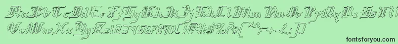 Redcoatsi Font – Black Fonts on Green Background
