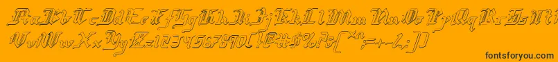 Redcoatsi-Schriftart – Schwarze Schriften auf orangefarbenem Hintergrund