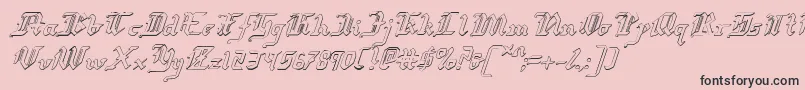 Redcoatsi-Schriftart – Schwarze Schriften auf rosa Hintergrund