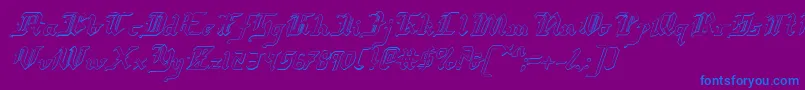 Redcoatsi Font – Blue Fonts on Purple Background