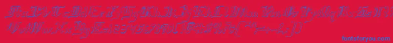 Redcoatsi Font – Blue Fonts on Red Background