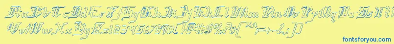 Redcoatsi Font – Blue Fonts on Yellow Background