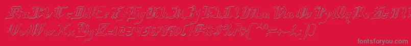 Redcoatsi-Schriftart – Graue Schriften auf rotem Hintergrund