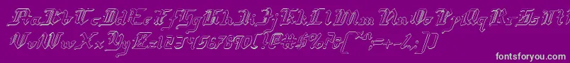 Redcoatsi Font – Green Fonts on Purple Background