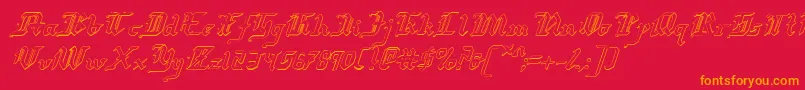 Redcoatsi Font – Orange Fonts on Red Background