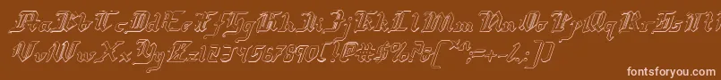 Redcoatsi-Schriftart – Rosa Schriften auf braunem Hintergrund