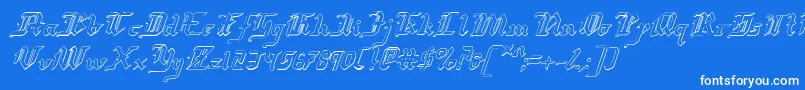 Redcoatsi Font – White Fonts on Blue Background