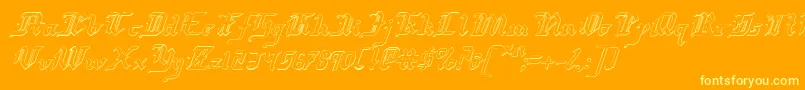Redcoatsi Font – Yellow Fonts on Orange Background