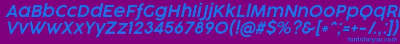 CocogooseProSemilightItalicTrial Font – Blue Fonts on Purple Background