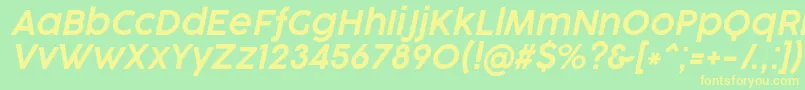 CocogooseProSemilightItalicTrial Font – Yellow Fonts on Green Background