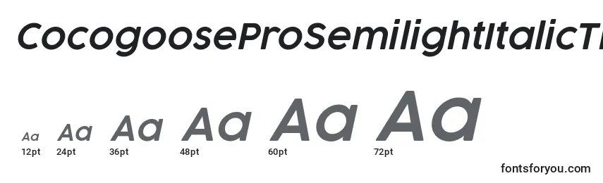 CocogooseProSemilightItalicTrial Font Sizes